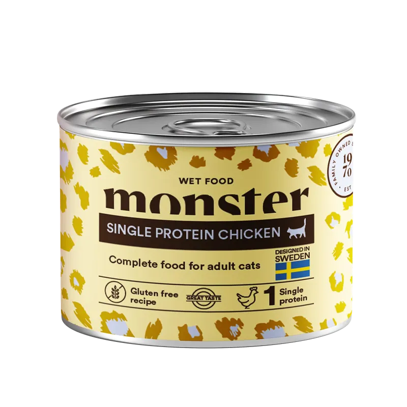 Cat Adult Single Protein Chicken Can 200g – Monster Pet Food - Kundernas favorit