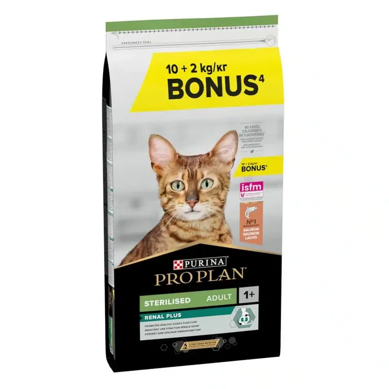 Ta chansen | PURINA PRO PLAN Sterilised Adult – Sterilised Adult Renal Plus Salmon – 10 kg + 2 kg på köpet!