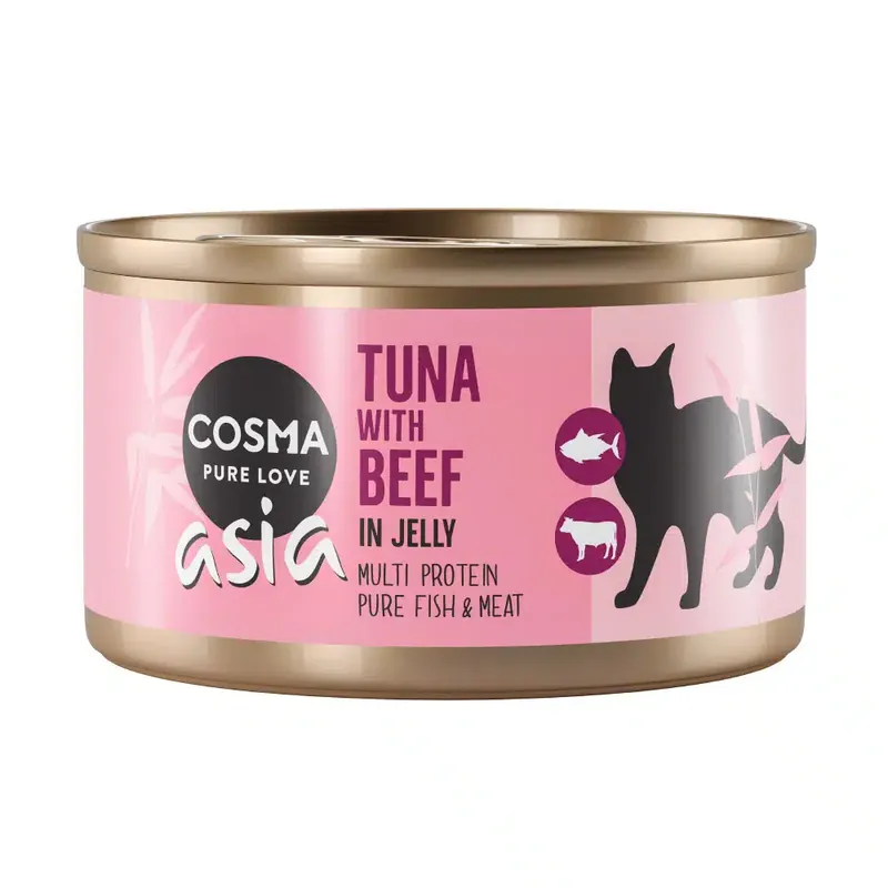 Cosma Asia i gelé 6 x 85 g – Tonfisk & nötkött | Endast idag