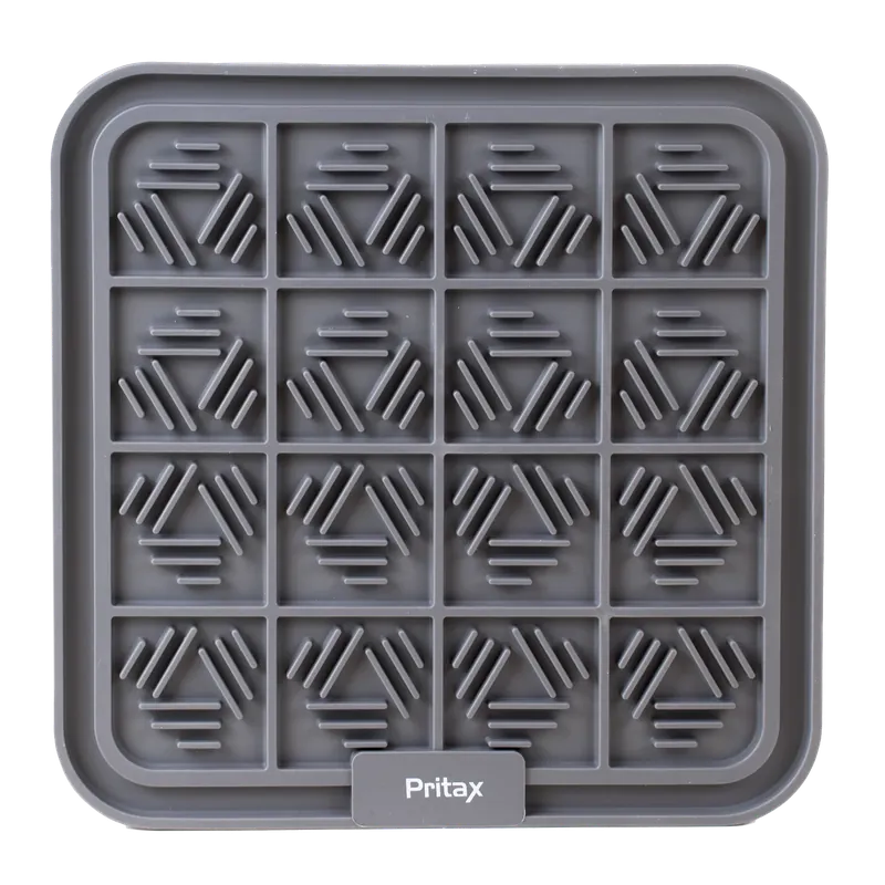 Extra rabatt - Lick mat Square, 20x20cm, Grå – Pritax