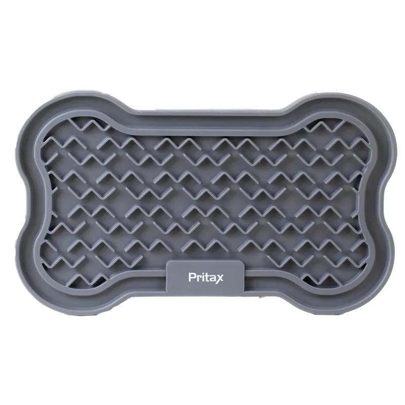 Lick mat Bone, 22x13cm, Grå – Pritax - Toppsäljare