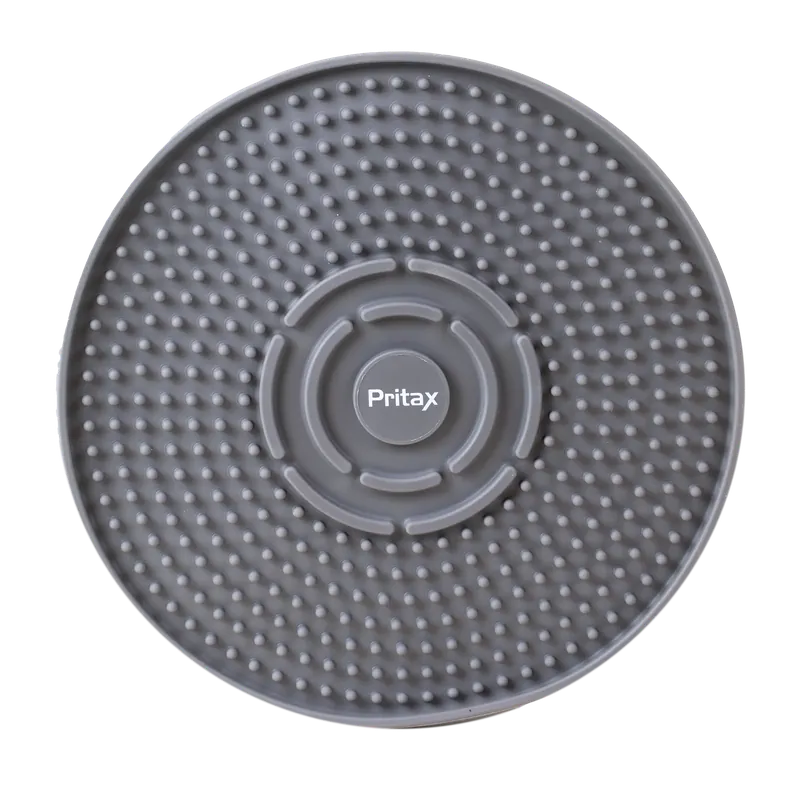 Lick mat Round, 20cm, Grå – Pritax - Toppkvalitet