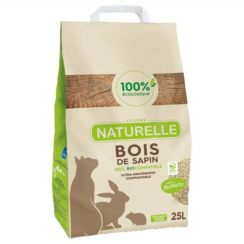 Superpris - Perlinette Bois de Sapin kattsand – 25 l (10 kg)