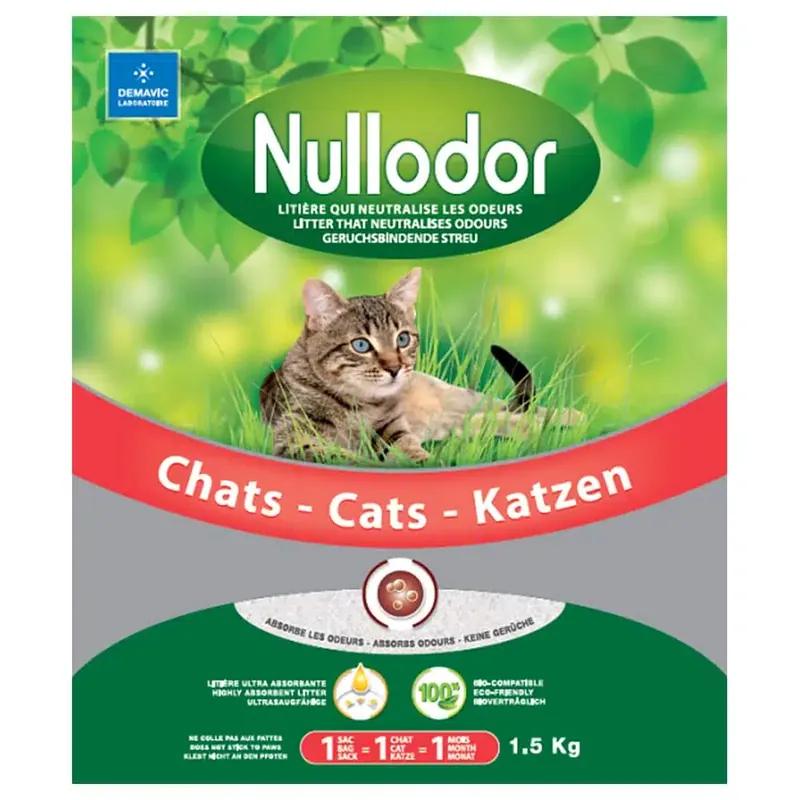 Rabatt - Nullodor Silica kattströ – 1,5 kg