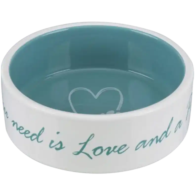 Kanonpris - Pet’s Home Ceramic Bowl 1.4 l/ø20 cm Cream/Petrol – Trixie