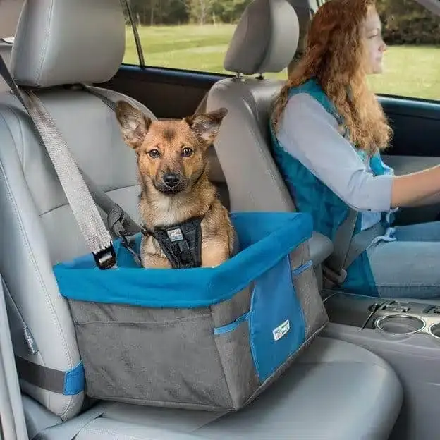 Lågt pris - Heather Booster Seat Grey/Coastal Blue 41x30x20cm – Kurgo
