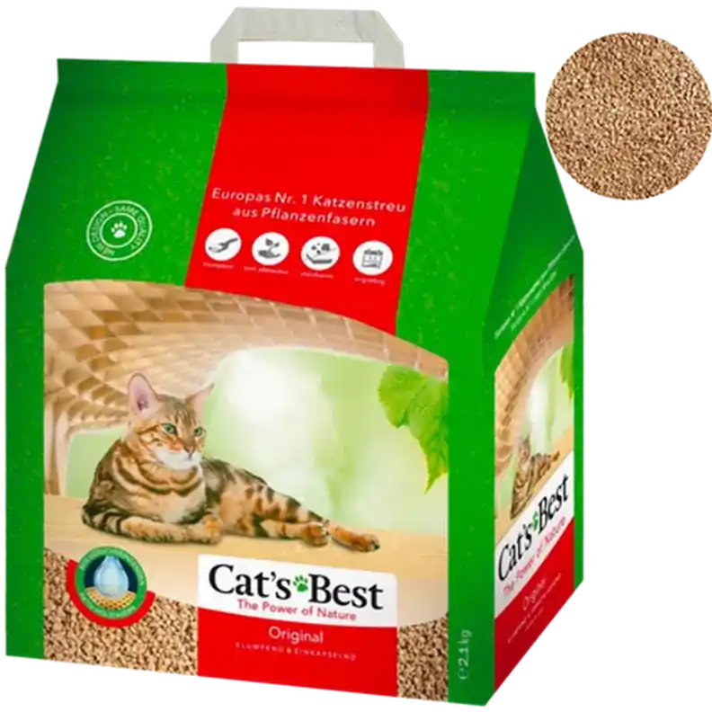 Kan beställas online | Cat’s Best – Original Clumping Cat Litter Green 10L