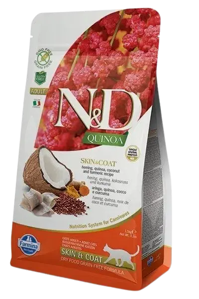 Farmina – Cat N&D Quinoa Skin & Coat Herring Adult 1,5kg - Passa på