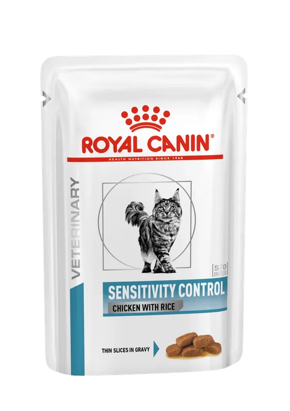 Derma Sensitivity Control Chicken Pouch våtfoder för katt 85 g x 12 st – Royal Canin Veterinary Diets Cat - Fyndpris
