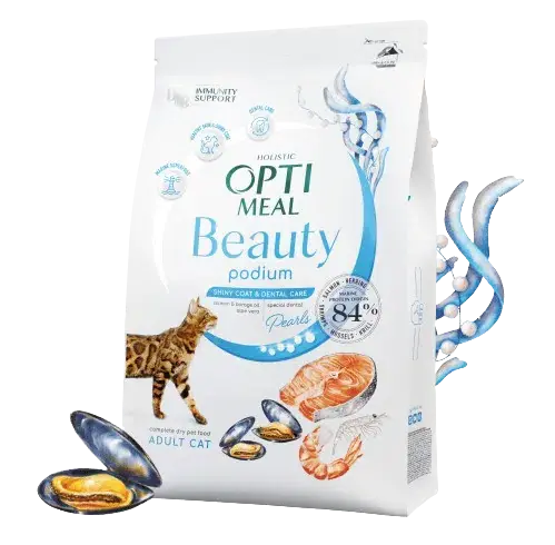 Optimeal – Shiny Coat & Dental Care Adult Cats Marine Super Food 4kg | Klar att skickas