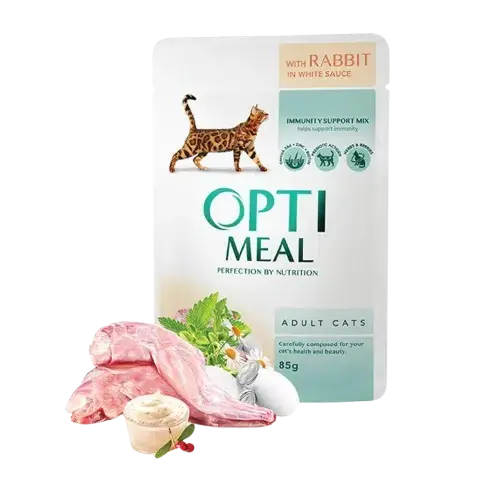 Utförsäljning | Optimeal – Adult & Senior Rabbit In Gravy Våtfoder Till Katt 12 x 85g