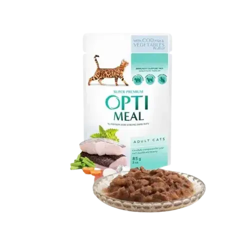 Optimeal – Adult & Senior Codfish And Veggies Våtfoder Till Katt 12 x 85g | Topprodukt