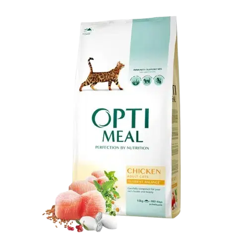 Bara denna vecka - Optimeal – Adult & Senior Chicken With Dental Care Torrfoder Till Katt 4kg