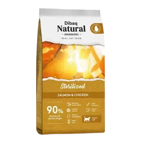 Tillverkarpris | DIBAQ – Cat Natural Moments Sterilized Salmon & Chicken 2kg