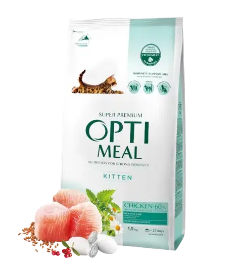 Toppsäljare - Optimeal – Complete dry pet food for kittens – chicken, 1,5kg