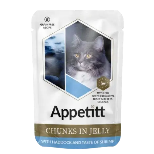 APPETITT – Kolja och räka i gelé våtfoder för katter 85g | Kampanjpris