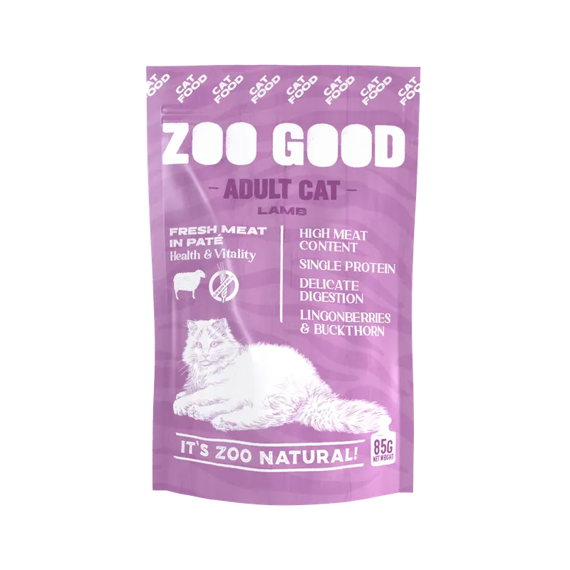 Smidig beställning | Cat Adult Lamb 85g Pouch – ZOO GOOD