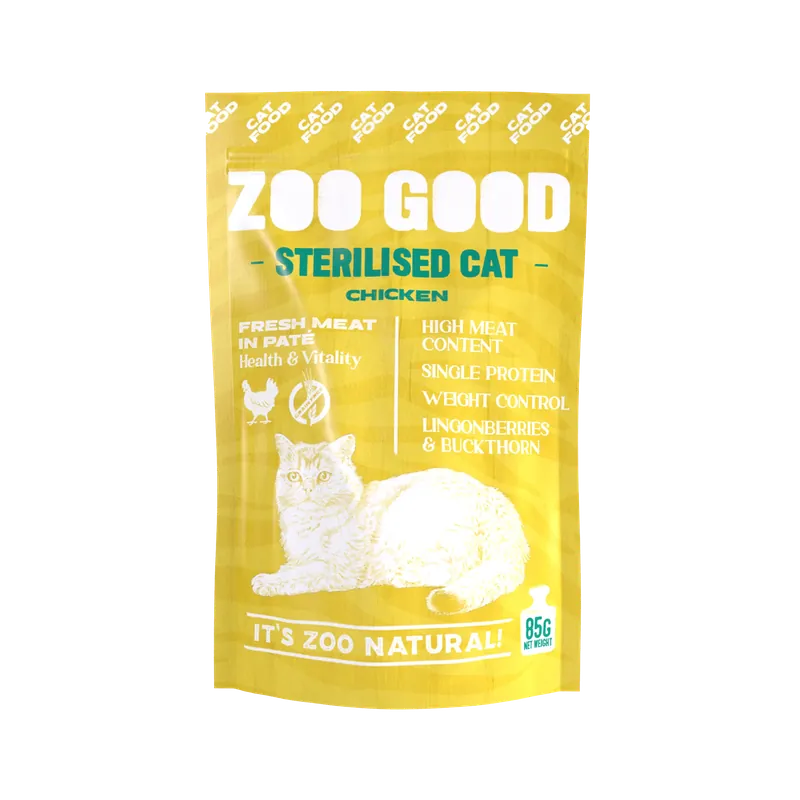 Trygg betalning - Cat Sterilised Chicken 85g Pouch – ZOO GOOD