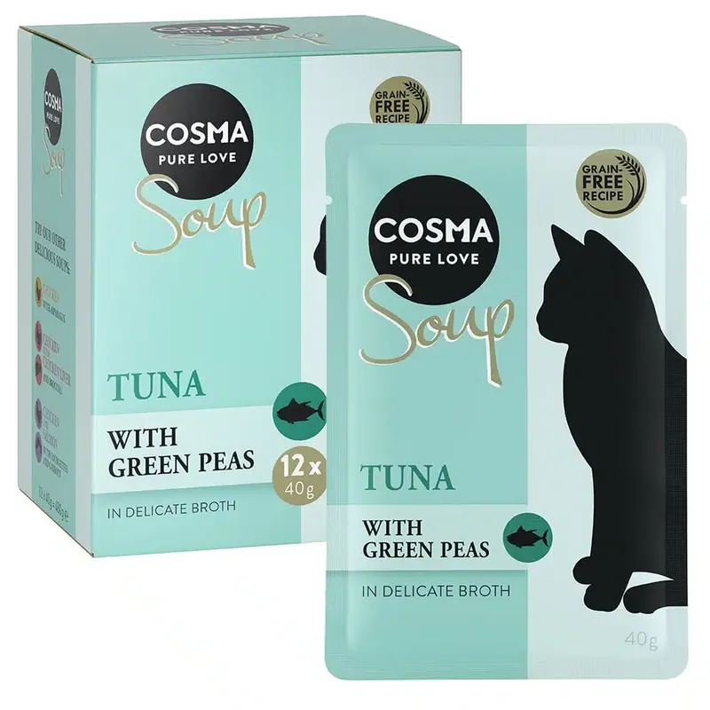 Cosma Soup 12 x 40 g – Tonfisk med gröna ärtor - Premium