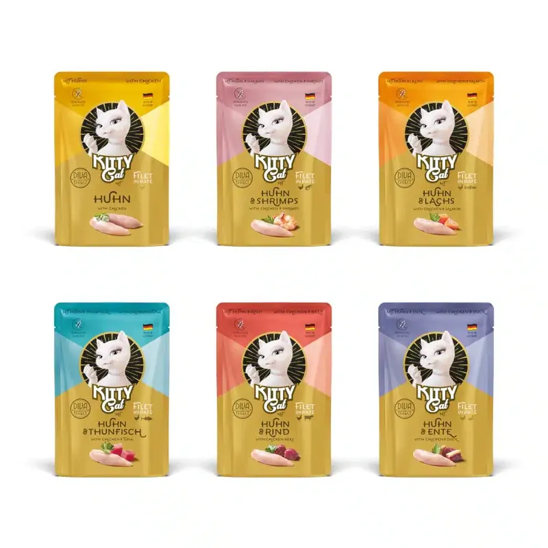 Kitty Cat Filé i Paté mixpack 6 x 85 g – Kycklingvariationer (6 sorter) - Hög kvalitet