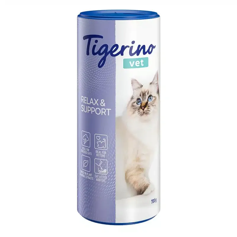 Tigerino Vet Relax & Support – tillsats för kattströ – 700 g | Finns att beställa