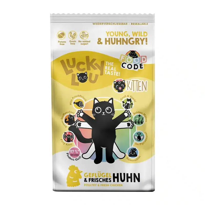 Lucky Lou Kitten Fjäderfä & Kyckling – 1,7 kg | Passa på