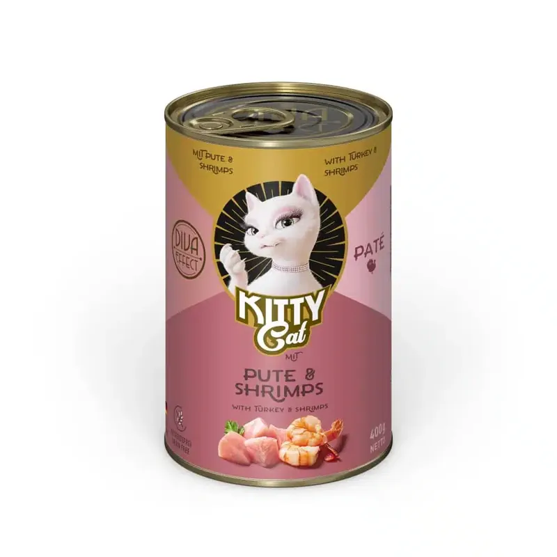 Nyhet - Kitty Cat Adult Pate 6 x 400 g – Kalkon & räkor