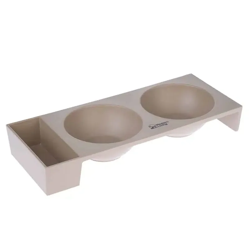 Skynda dig - Modern Living Kioto dubbelskål – 2 x 450 ml, L 38 x B 15 x H 5,6 cm