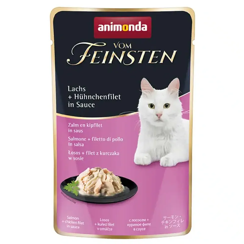 Specialpris | animonda vom Feinsten Adult i sås 18 x 50 g – Lax & kycklingfilé i sås