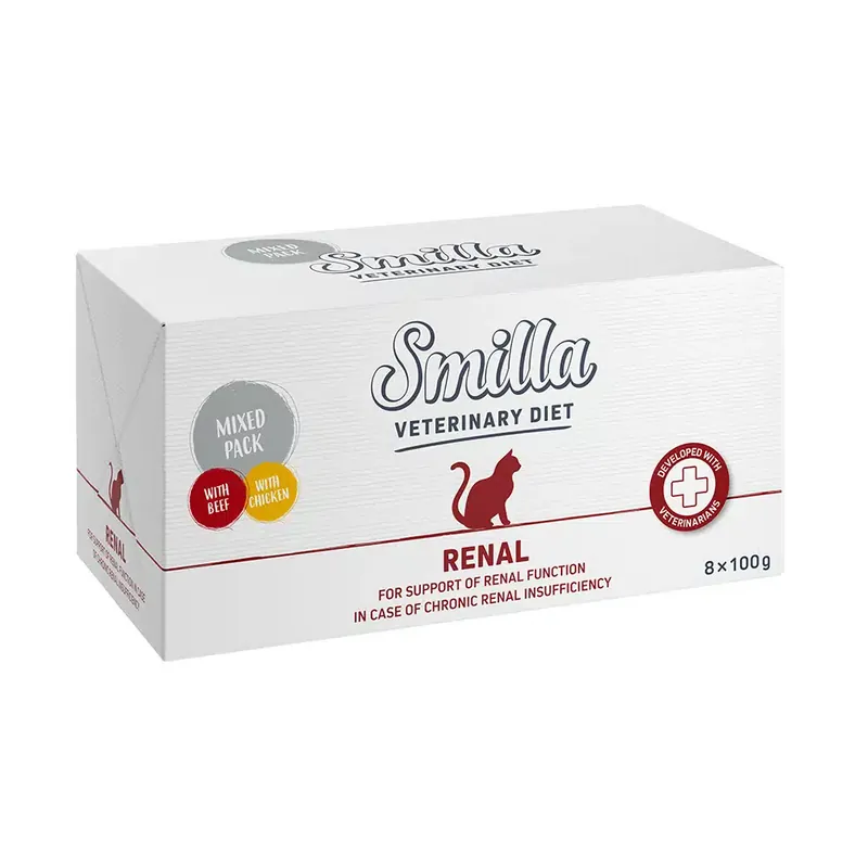 Smilla Veterinary Diet Mixpack 8 x 100 g – Renal Kyckling + nötkött | Bästsäljare