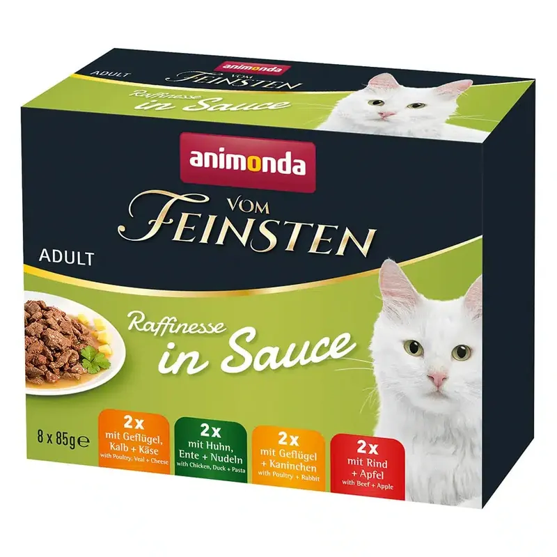 animonda vom Feinsten Adult Raffinesse in Sauce Adult mixpack – 8 x 85 g - Erbjudandet går snart ut