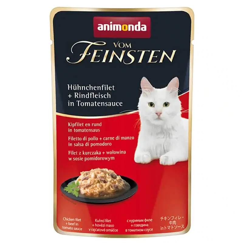 Outlet - animonda vom Feinsten Adult i sås 18 x 50 g – Kycklingfilé & nötkött i tomatsås