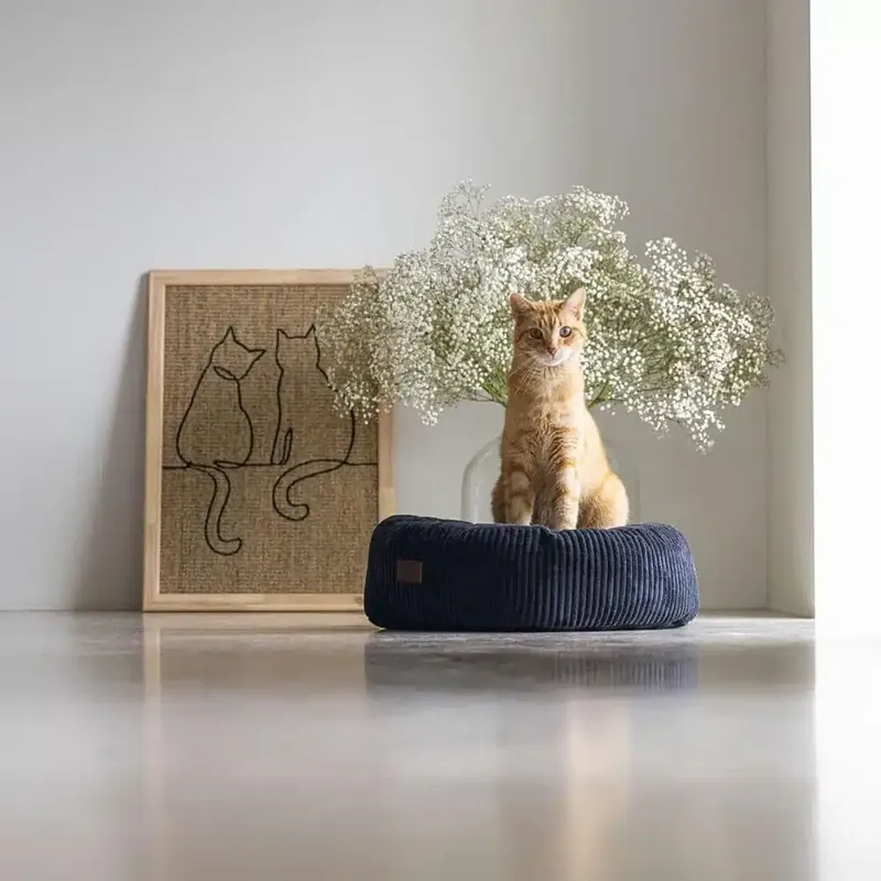 Designed by Lotte kattbädd ribbad svart - Precis inkommet