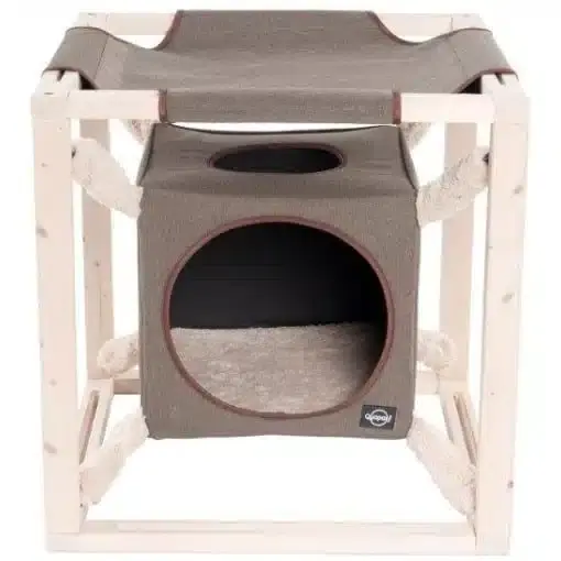 Extra rabatt - Kattklös Kub med Hammock olivgrön – M