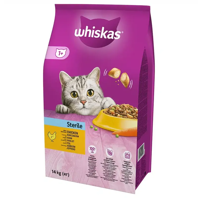 Endast idag - Whiskas Sterile 1+ Kyckling – 14 kg