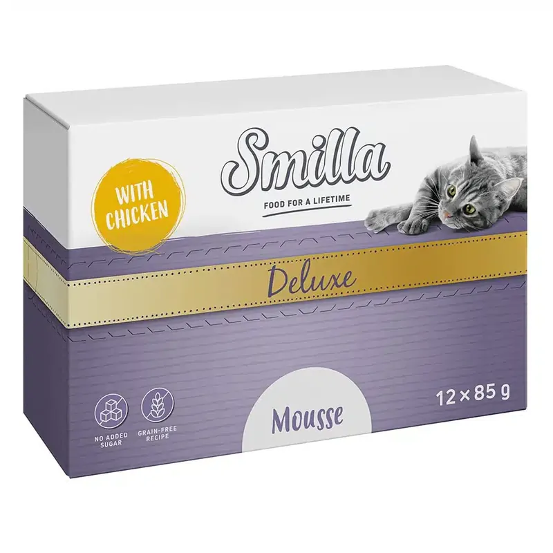Smilla Deluxe Mousse 12 x 85 g – Med kyckling - Precis lanserat