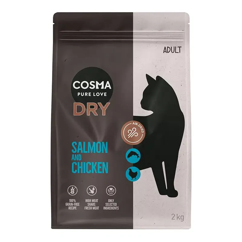 Cosma torrfoder lax & kyckling – 2 kg - Fyndpris