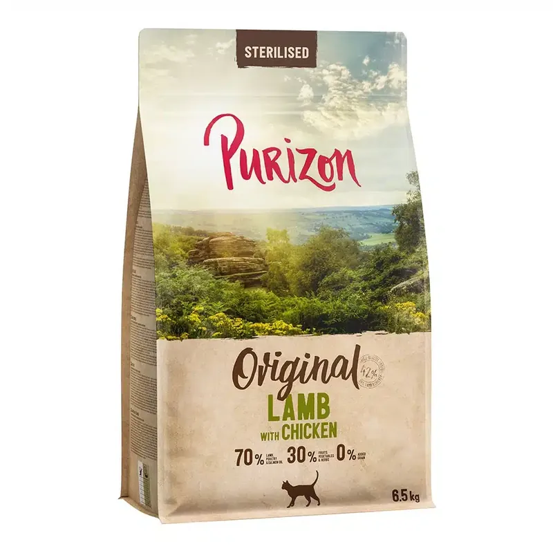 Purizon Sterilised Adult Lamb & Chicken – Grain Free – 6,5 kg - Gratis retur