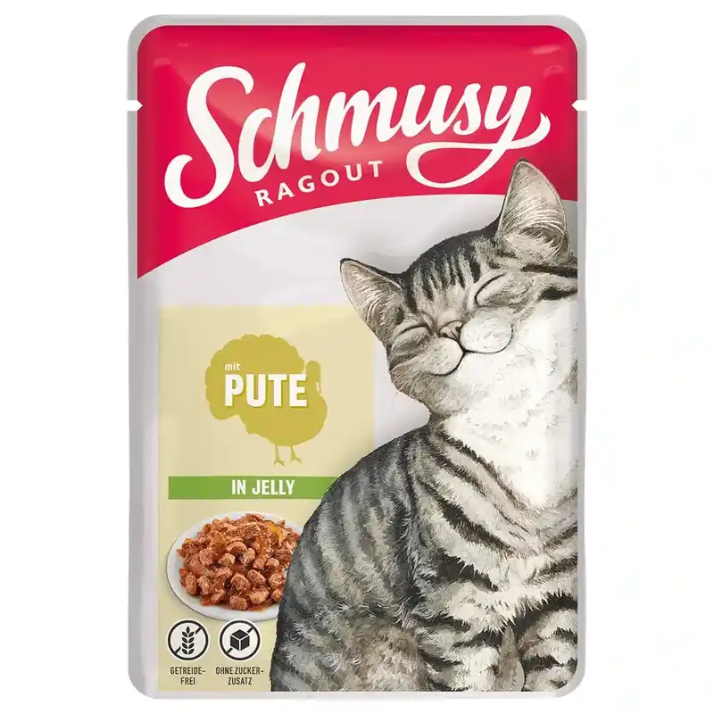 Snabb frakt - Schmusy Ragout in Jelly 22 x 100 g – Kalkon