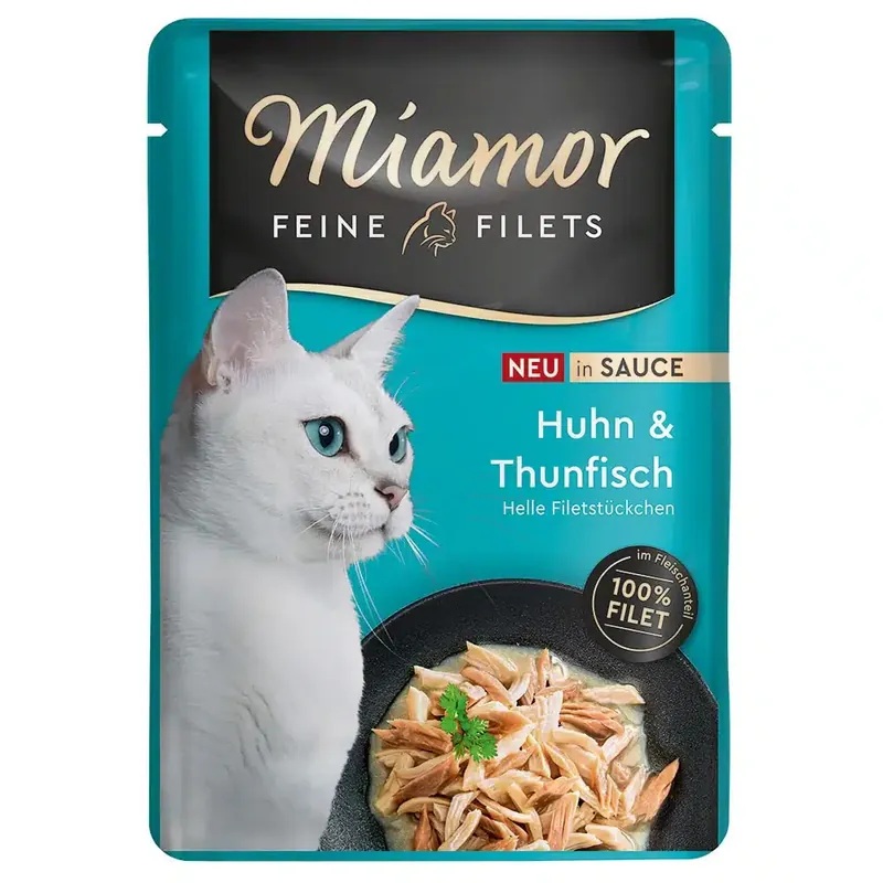 Ekonomipack Miamor Fine Filets i sås 24 x 100 g – Kyckling & tonfisk | Köp online