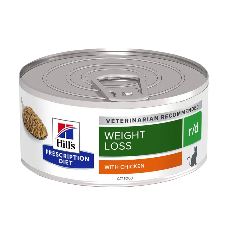 Prescription Diet r/d Weight Reduction våtfoder i burk till katt med kyckling – 24 st x 156 g | Kundernas favorit