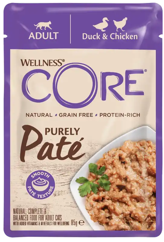 CORE Cat purely pate, Duck & Chicken 85 g | Topprodukt