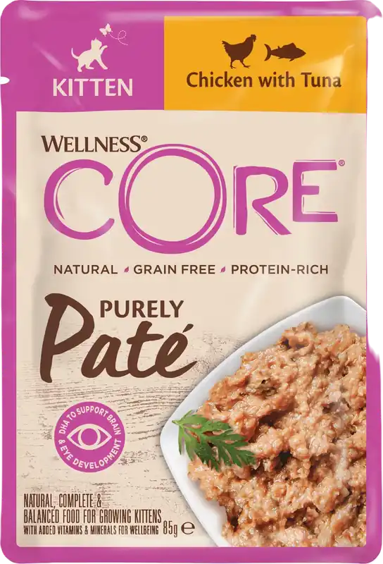 CORE Cat purely pate Kitten, Chicken & Tuna 85 g | Väl omtyckt