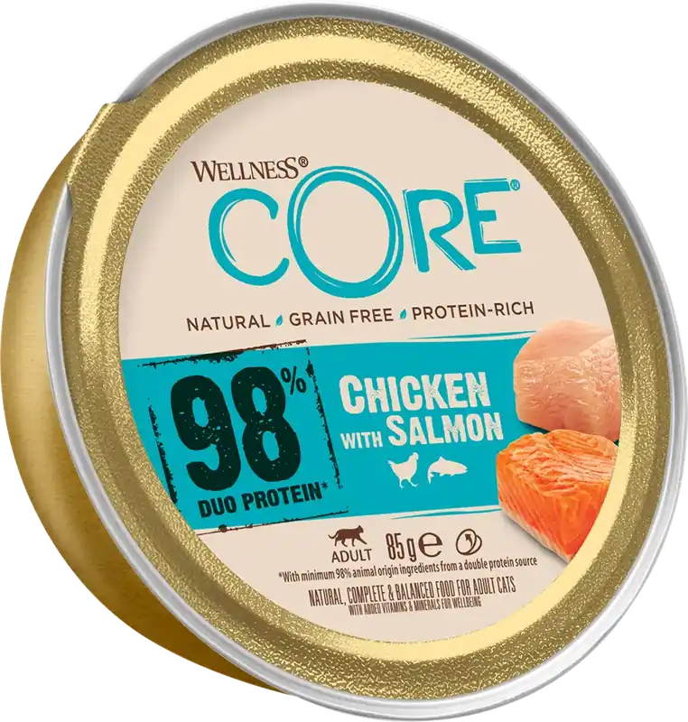 CORE Cat 98% Chicken with Salmon – 85 g - Endast ett fåtal kvar