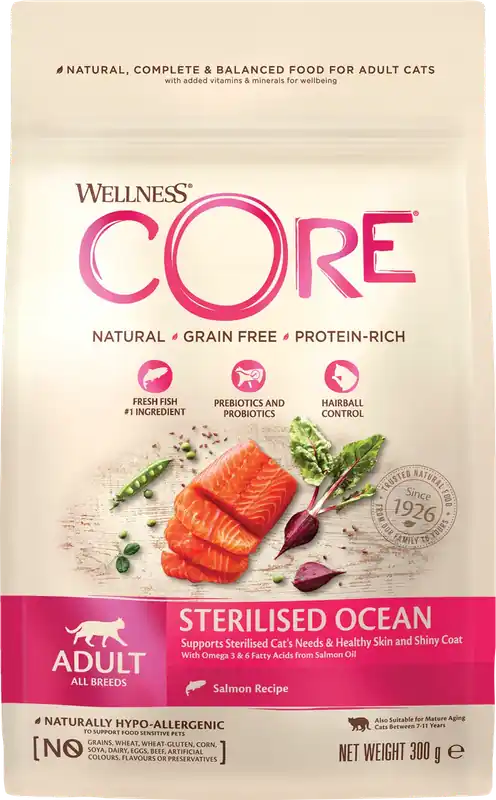 Favorit hos kunderna - CORE Petfood Cat Adult Sterilised Grain Free Salmon Dry 300 g