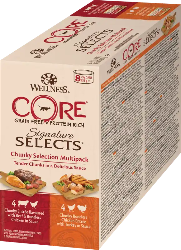 CORE Petfood Signature Selects Chunky Selection Multipack 8x79g | Bra pris just nu