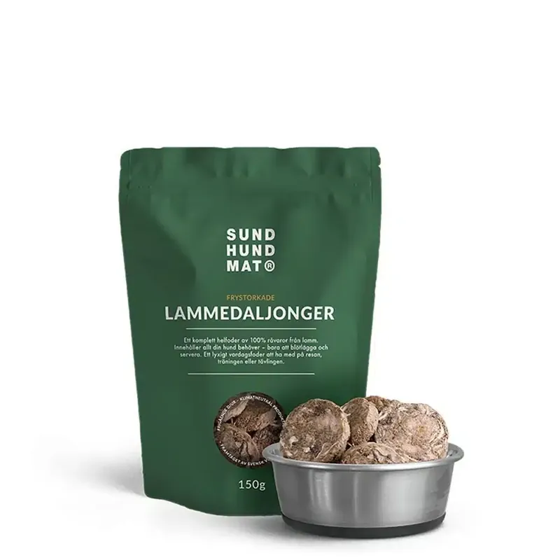 Sund hundmat frystorkade lammedaljonger 150 g - Snart slut