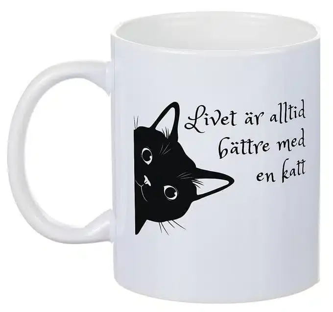 Mugg – Livet är alltid bättre med en katt - I lager