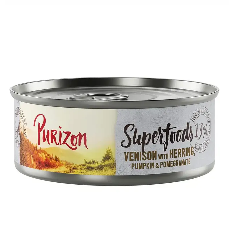 Sista dagarna | Purizon Superfoods 6 x 70 g – Vilt med sill, pumpa & granatäpple