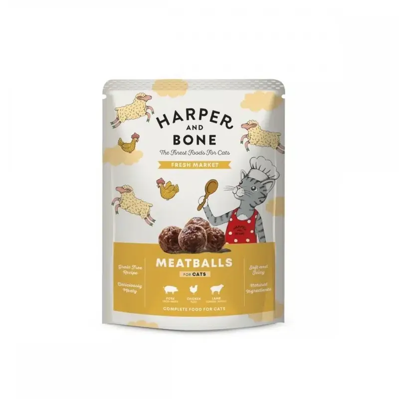Harper&Bone Cat Adult Meatballs Fresh Market 85 g - Rabatt